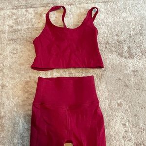 Fabletics red workout set